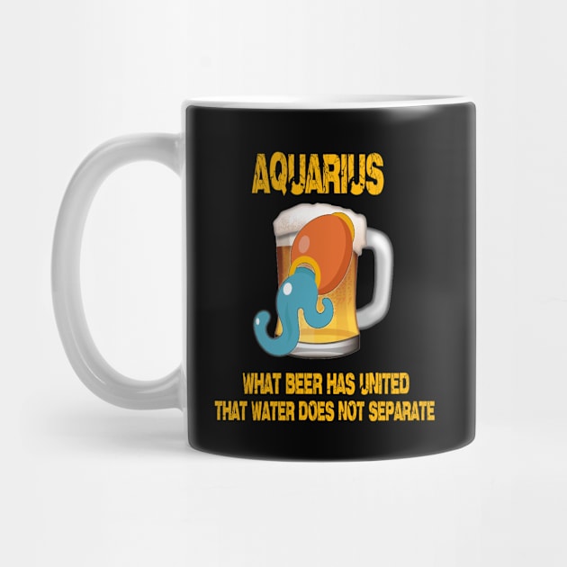 Aquarius Sign Funny Beer Shirt by Cervezas del Zodiaco